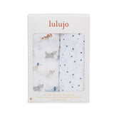 Lulujo - Cotton Swaddle - Puppy Dog & Stars - 2 Pack