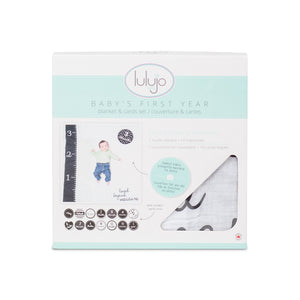 Lulujo - Single Cotton Swaddle & Cards - Loved Beyond Measures