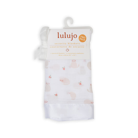 Lulujo - Muslin Security Comforter Blanket - Kitty Cat 2 Pack