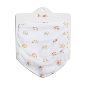 Lulujo - Bandana Bib - Rainbow & Sun - 2 Pack