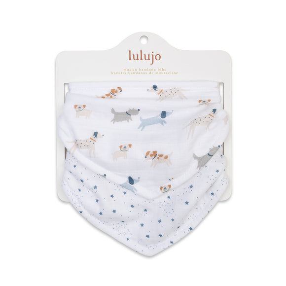 Lulujo - Bandana Bib - Puppy Dog & Stars - 2 Pack