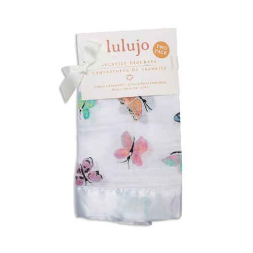 Lulujo - Muslin Security Comforter Blanket - Butterfly 2 Pack